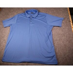 Bolle Mens Blue Textured Short Sleeve Performance Golf Polo Shirt Size XXL